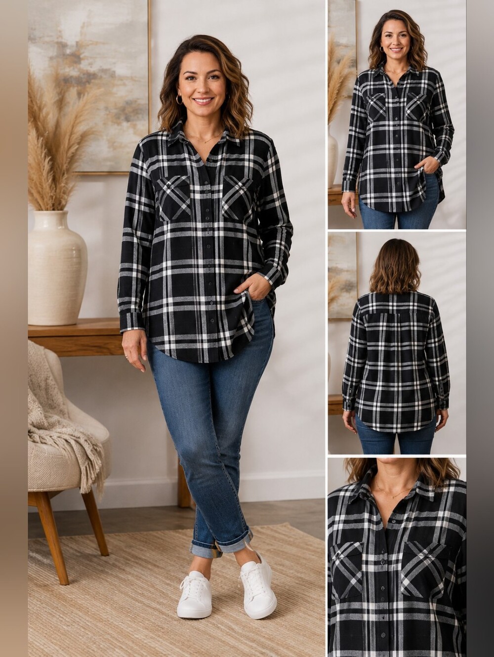 Inso Collection - Plaid Flannel Button-Down Shirt – Classic & Versatile